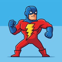Cartoon Superhero Character Illustration.
