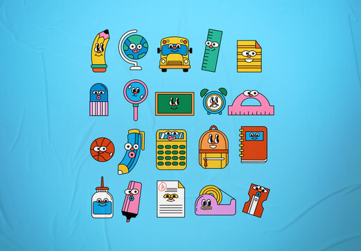 Playful & Colorful Back To School Illustration Set