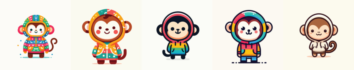 cute monkey vector wearing hoodie © sarah16blakeyxh2