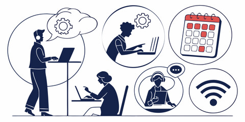 Group of people engaging in various activities around the world Vector