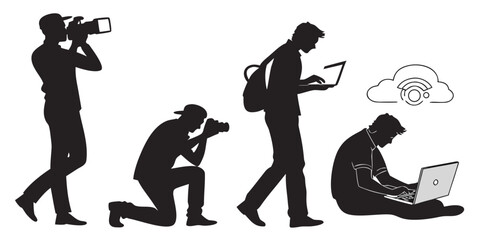 Illustration of various photography techniques and equipment Vector