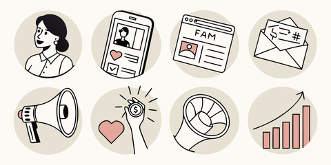 A collection of diverse icons representing various activities and concepts Vector