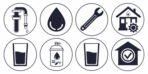 Various icons representing different types of beverages and their containers Vector