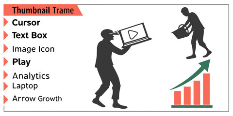 Businessman analyzing financial growth with a magnifying glass. Vector