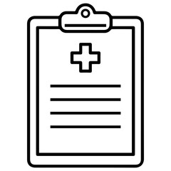 Obraz premium Medical Clipboard Outline Flat Black Silhouette PNG