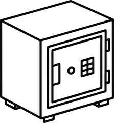 Security Safe Box Line Art Icon for Money Protection