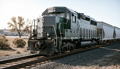 Obraz premium Freight train with cargo containers