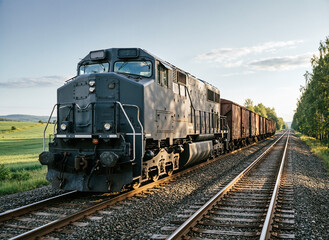 Obraz premium Freight train with cargo containers