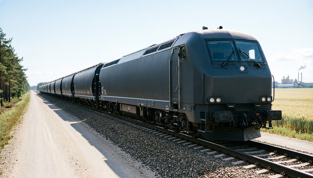 Freight train with cargo containers