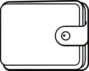 Leather Wallet Line Art Icon for Finance and Money Concept