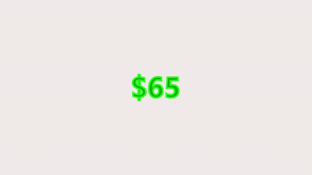 Counting money business dollar number illustration on white background. Increasing dollar, financial growth. Business counting number. Dollar number animation for crypto business