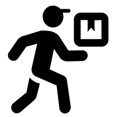 silhouette of a man delivery package	