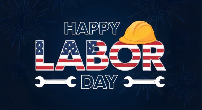 Happy labor day american celebration graphic