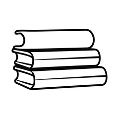line art book stack