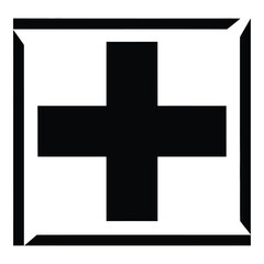 Obraz premium Medical Cross Icon in Square Vector Graphic