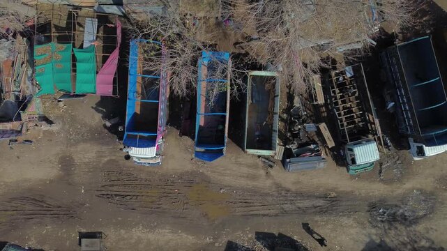 Views of Peshawar and one of its truck workshop