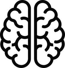 A simple line drawing of a human brain