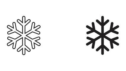Snowflake Icons: Outline and Solid Black Vector Graphics © SHAHRIYAR RASEL