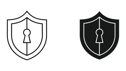 Shield with Keyhole Icon: Security, Protection, Access Control, Safety