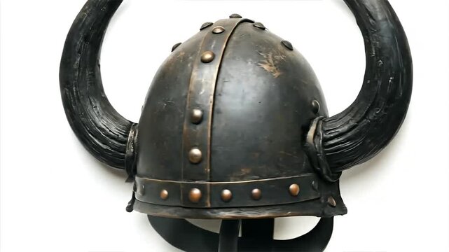 Viking helmet with horns medieval warrior headgear.