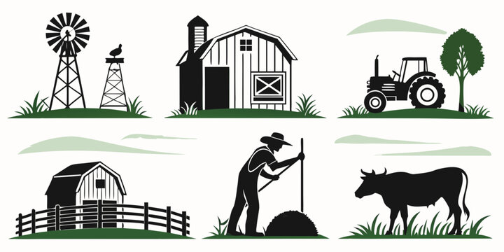 A diverse collection of icons representing various professions and activities Vector