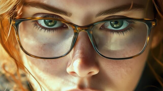 Scholarly Woman with Glasses