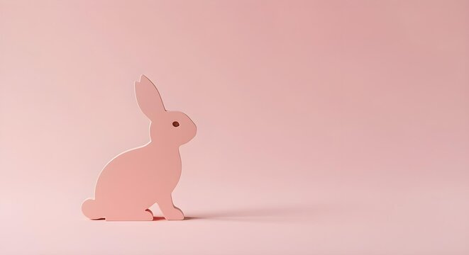 Minimal Rabbit Silhouette with Pastel Easter Background