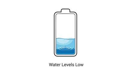 Low battery water level icon