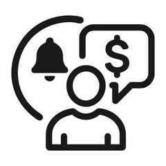 Obraz premium Payment Notification Alarm Icon - User 