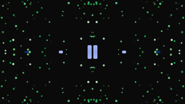 Pause Button on Dark Background with Stars.