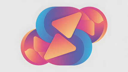 Interlocking circles and triangles with a smooth color gradient effect