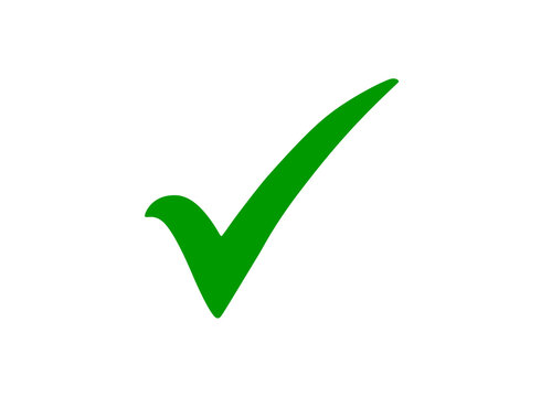 A green 3D check mark icon inside a checkbox symbol represents a positive choice and successful agreement for a correct vote or approved test result vector illustration