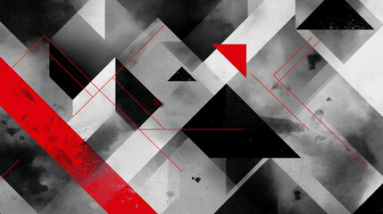 jeden czerwony element, czarno biale