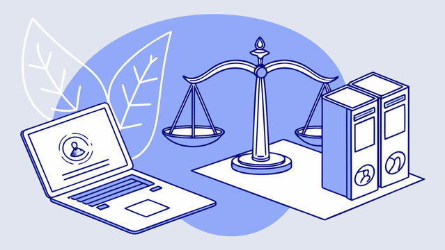 Corporate compliance illustration, regulatory control, digital verification, risk assessment, cybersecurity protocols.