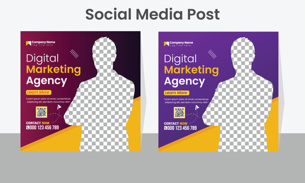 Digital marketing agency promotion social media post template and fully editable, advertising design or Instagram post and web banner