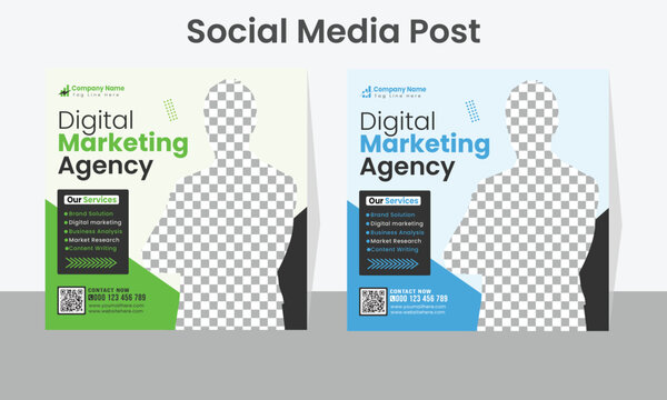 Digital marketing agency and corporate business marketing social media posts and web banners
