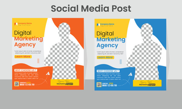 Digital marketing social media post template and Social media ads vector templates fully editable for corporate social media. Instagram post