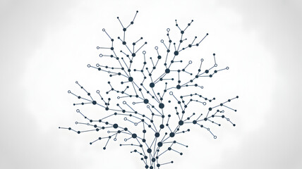 Abstract connection points and lines in a tree-like structure illustration.