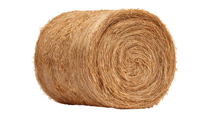 Compact hay bale on white background ready for any design use