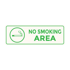 No Smoking Area Signage with Green Border and Icon