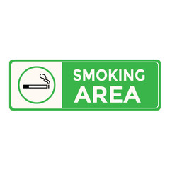 Official Green and White Designated Smoking Area Sign
