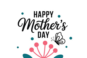 A Happy Mother's Day greeting card with a butterfly and flowers