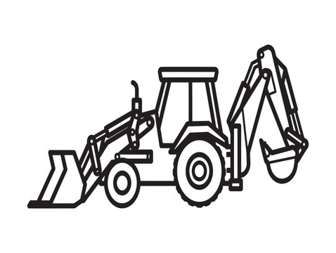 Backhoe loader construction vehicle