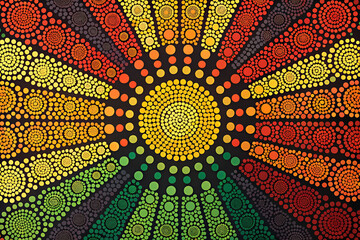 Symmetrical Concentric Dot Mandala With