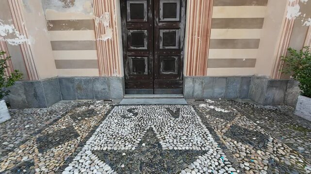 ROSASCO, ITALY the Historical Neo Gothic Facade of the San Valentino Church