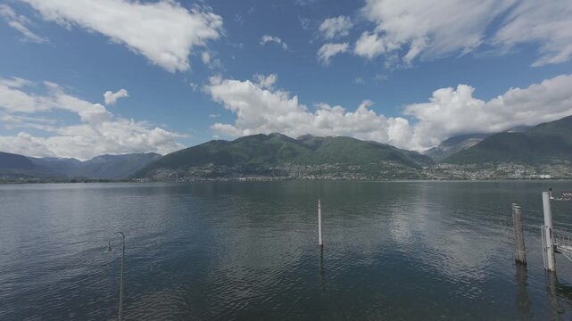 Vira, Switzerland, Pier on Maggiore Lake