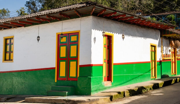 Colorful colonial architecture in Salento, Colombia