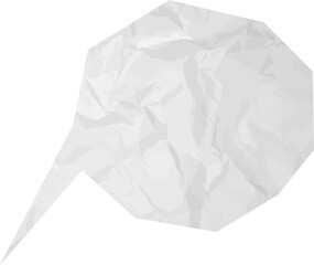 Speech balloon paper set with wrinkled texture. Crumpled paper speech bubble, comic sticker for messaging, scrapbook project, dialogue stickers, conversation templates Textured balloon