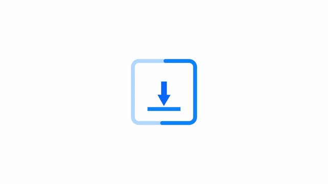Download button icon Animation with transparent background, animated arrow, download button icon, direction arrow icon for files download in 4k.