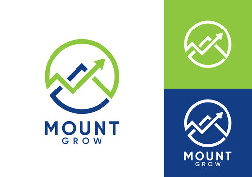 mountain with arrow finance logo icon design